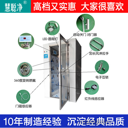 不锈钢风淋室单人单吹双人双吹自动感应吹淋风淋机净化门QS认证 - 图2
