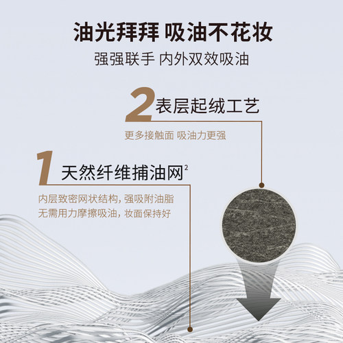 嘉利玛便携式竹炭吸油纸带镜子粉扑夏日面部控油女油皮清爽去油纸 - 图2