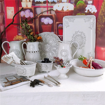 Export US red card Ice Cracked Glaze Cutlery Sets Retro High Foot Fruit Bowl Bowl for old flower insertion tray