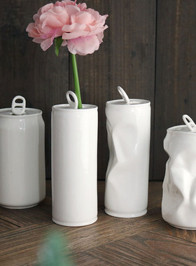 w1962陶瓷艺术风易拉罐肥宅摆件