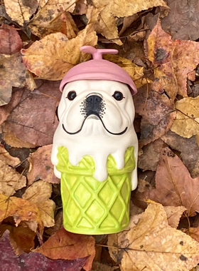 陶瓷法斗摆件卡通法国斗牛犬手工桌面陶器家居客厅可爱陶艺