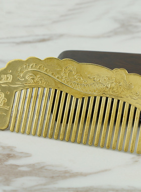 创意双面雕刻美人鱼纯黄铜做旧