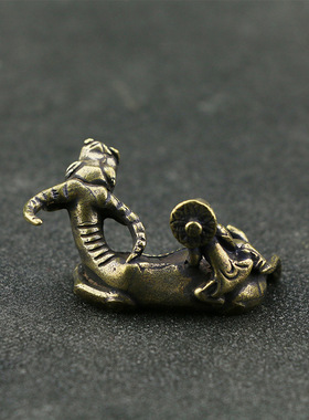 纯铜迷你牧童放牛摆件居家茶几