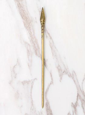 复古纯铜毛笔茶针文房四宝