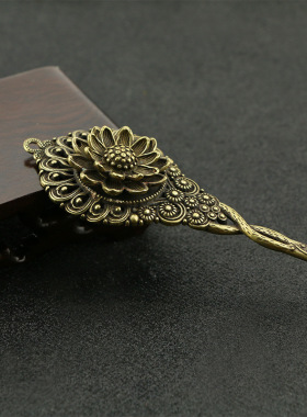 古典饰品盘发汉服簪子莲花铜制