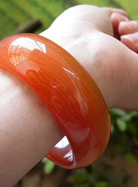 新鲜出炉 正品巴西玛瑙手镯58mm 纯天然原色 精美纹理 手腕风情