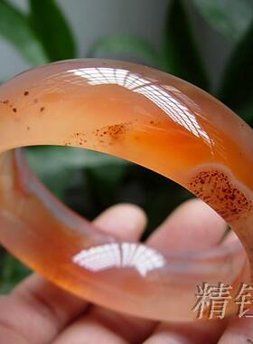 巴西全新玛瑙鳄鱼嘴纹理玉髓手镯