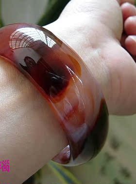 特惠正品巴西玛瑙手镯58mm纯天然原色 精美纹理图案 手腕风情礼物