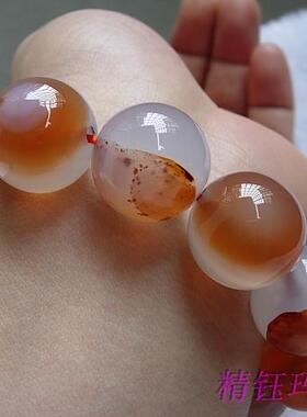 新鲜出炉正品巴西玛瑙手链18mm 纯天然紫底红纹通透荧光 男士礼物