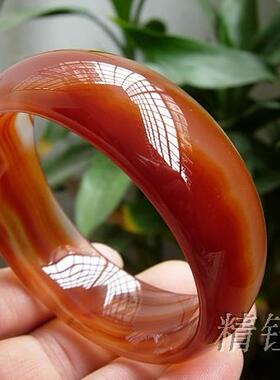 新鲜出炉正品巴西玛瑙手镯57mm 纯天然朱砂纹理  女款手腕礼物