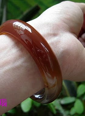 巴西玛瑙纯天然原色纹理手镯
