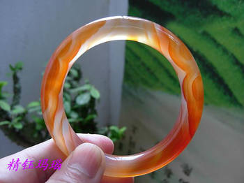 Fashion Hot Sale ຂອງແທ້ Brazilian Agate Round Bar Bracelet 54mm Pure Natural Primary Color Exquisite Texture Fluorescence