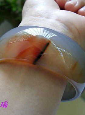 纯天然原色加宽加厚水晶玛瑙手镯