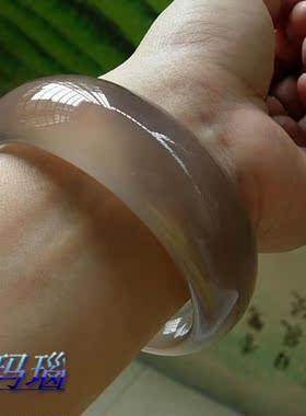 纯天然纹理通透加宽加厚玛瑙手镯