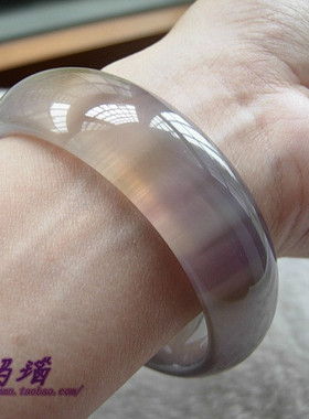 巴西玛瑙紫罗兰纹理通透玉髓手镯