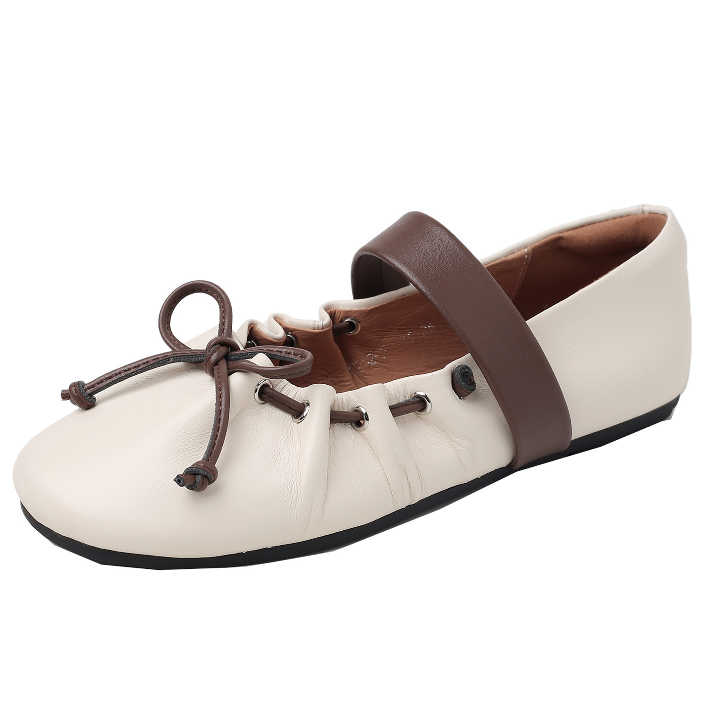 40-42大码羊皮！软底蛋卷鞋法式玛丽珍女2026年春秋新款圆头单鞋,淘宝优惠券,粉丝福利购,淘宝优惠卷