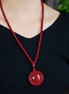 大号紫金双面朱砂砂挂件吊坠朱砂