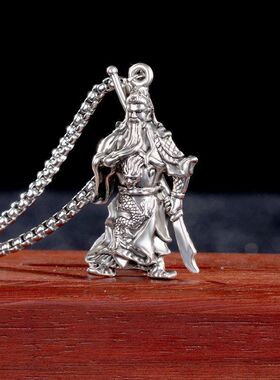 关二爷好运武财神霸气男士镀银