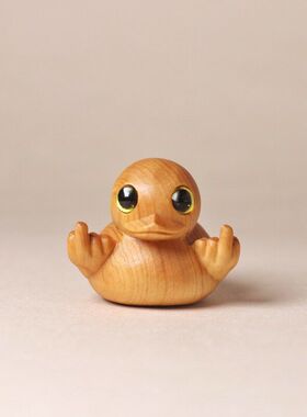 鸭崖工艺实木小柏木节日礼品摆件