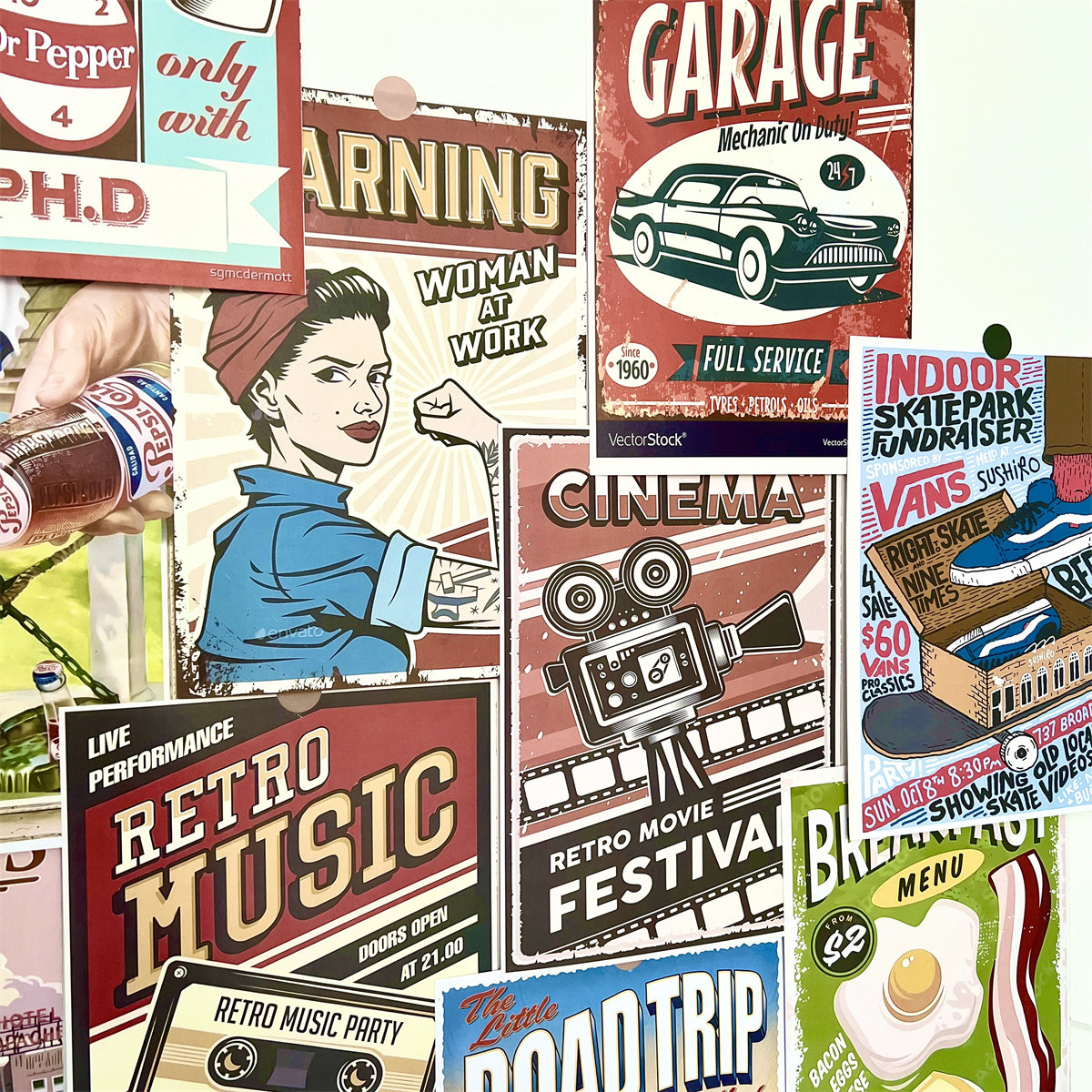 ins复古美式画报学生房间卧室墙面背景布置文化墙贴海报装饰画,淘宝优惠券,粉丝福利购,淘宝优惠卷