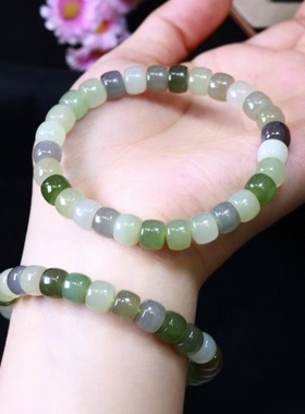 天然和田玉渐变色直切手串