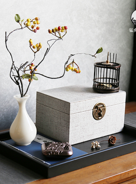 鸟笼花艺组合新中式样板间摆件