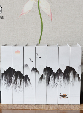 玄关书柜水墨仿真书新中式