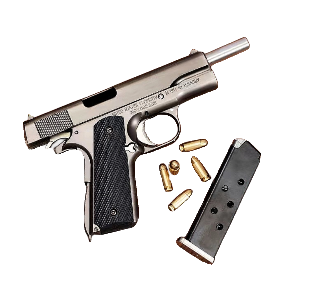 1:2.05柯尔特M1911手枪模型合金军模全金属抛壳拆卸玩具 不可发射 - 图3