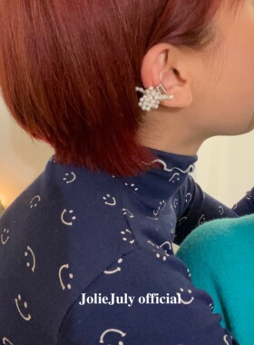JolieJuly韩国代购 日韩纯手工设计款珍珠花精致无耳洞耳挂耳夹