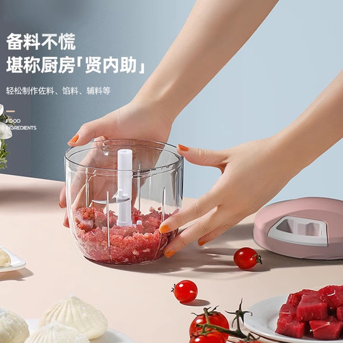 捣蒜泥神器拉蒜器蒜蓉搅碎机搅蒜小型大蒜手动捣碎压蒜臼子打蒜末 - 图3