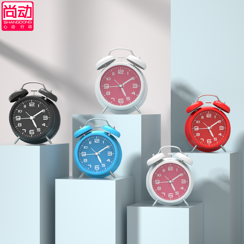 尚动旗舰店超大声音闹铃小闹钟床头夜光学生用儿童静音创意时钟个性卧室钟表3