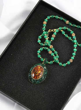 2024新款苏丹石项链女毛衣链轻奢高级感小众高级感吊坠挂件配饰爆