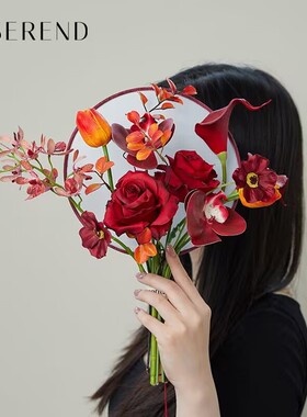 团扇手捧花韩式婚礼新娘手捧花