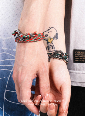 鱼钩扣手链手绳手工海军风