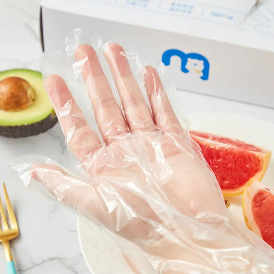 宜客PE薄膜手套盒装均码一次性厨房烘焙餐饮装500只麦德龙代购