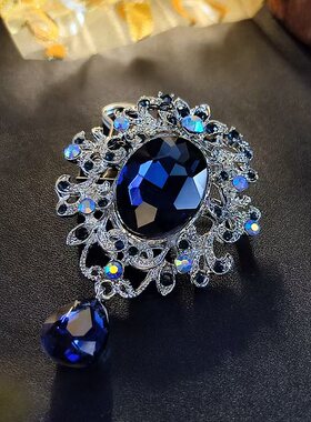 欧美时尚男女夜店演出水晶胸针 服装配饰品 高档胸花外套大衣别针