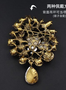 欧美时尚创意高级感水钻胸针潮流精致百搭胸花别针衣服轻奢饰品女