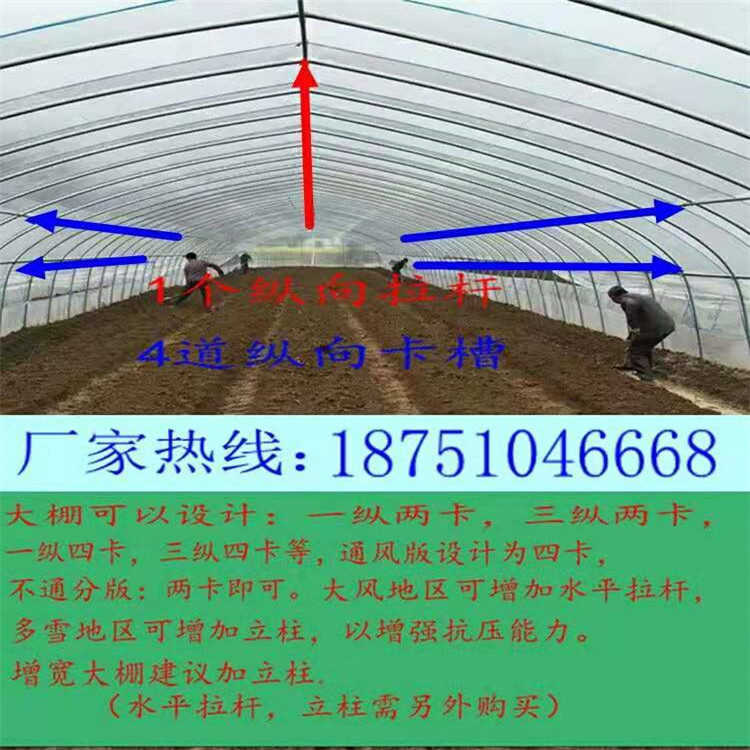 大棚钢管骨架蔬菜保温养殖种植简易塑料温室棚椭圆管连栋大棚定制 - 图2