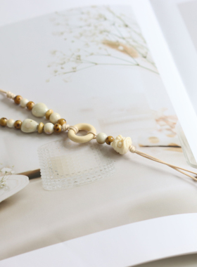 小清新文艺景德镇陶瓷海螺毛衣链