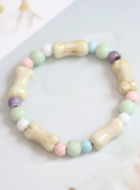 文艺新中式民族风陶瓷骨头手串