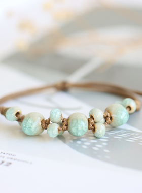 古风编织民族风陶瓷手链情侣手串