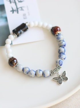 民族风景德镇瓷珠手串国风手链