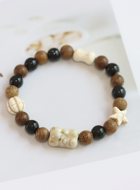 小熊陶瓷手串中性四季瓷珠手链