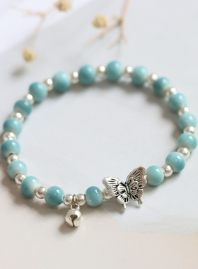 文艺国风景德镇陶瓷手串中式蝴蝶