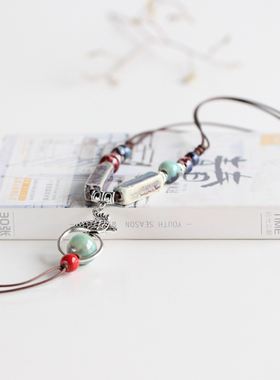 【梦醉红颜】手工陶瓷时尚毛衣链