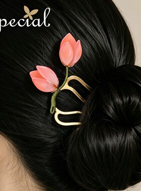 中式古风手工缠枝四齿发簪发梳