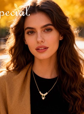 圣诞小鹿粉色淡水珍珠项链送女友