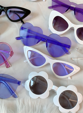 墨镜复古风猫眼情侣凹造型太阳镜