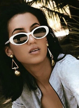 椭圆形中性复古时髦大框墨镜