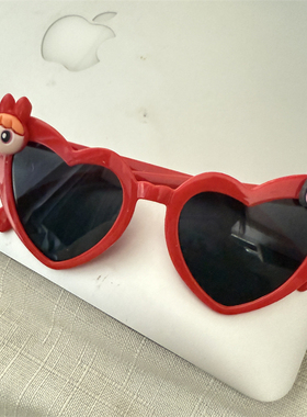 爱心正方卡通玩偶原创小女警防晒墨镜夸张亲子旅游太阳眼镜女学生